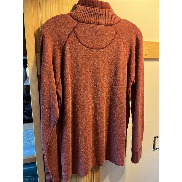 The North Face Men’s L Red Long Sleeve 1/4 Zip Cotton Acrylic Wool Blend Sweater - Picture 11 of 16